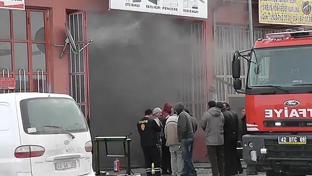 Konya'da iş yeri yangını