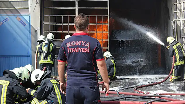 Konya'da iş yerinde yangın
