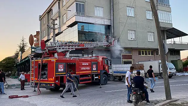 Konya'da iş yerindeki baca yangını büyümeden söndürüldü
