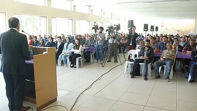 Konya'da işçilerden eylem