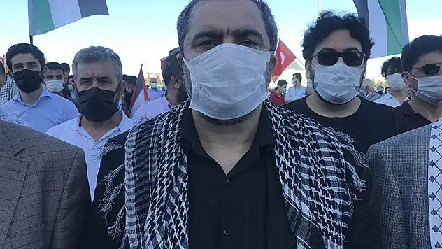 Konya'da İsrail'in Filistinlilere saldırıları konvoy oluşturularak protesto edildi
