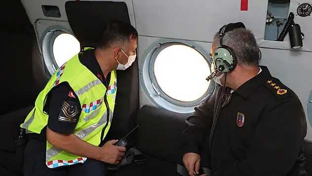 Konya'da jandarma helikopter destekli trafik denetimi yaptı