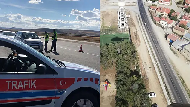 Konya'da jandarmadan havadan trafik ve asayiş denetimi
