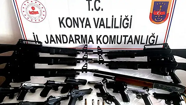 Konya'da jandarmadan silah operasyonu! Dede ve 2 torunu...