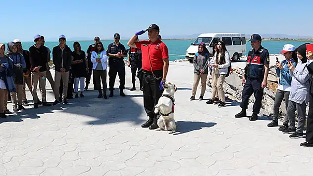 Konya'da jandarmanın eğitim köpekleri öğrencilere tanıtıldı