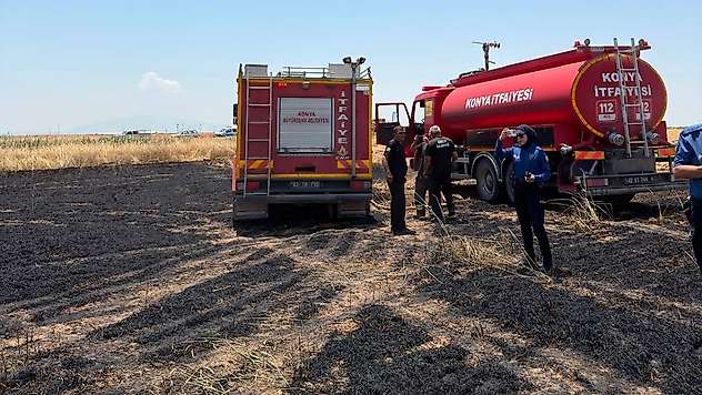 Konya'da kablo patlaması yangın çıkarttı