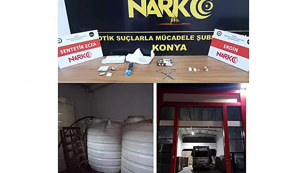 Konya'da kaçak akaryakıt ve uyuşturucu operasyonu