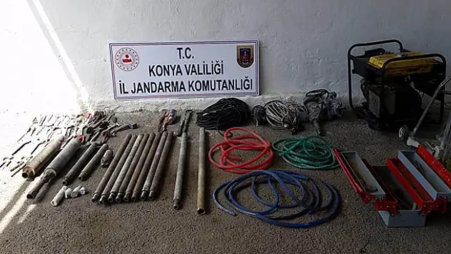 Konya'da kaçak kazı operasyonu: 5 gözaltı 