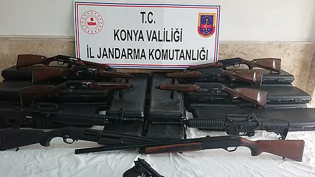 Konya'da kaçak üretilmiş av tüfekleri ele geçirildi