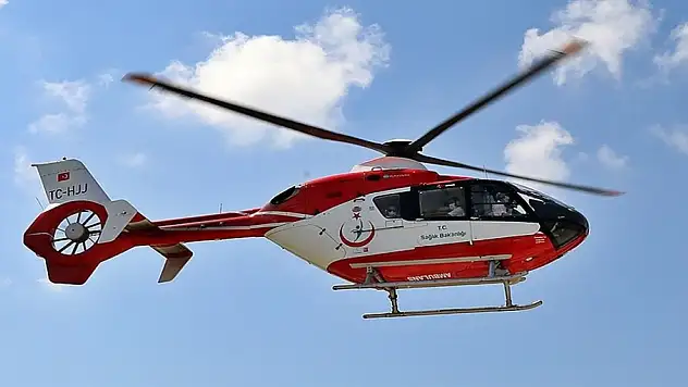 Konya'da kalp krizi geçiren hastanın imdadına hava ambulansı yetişti