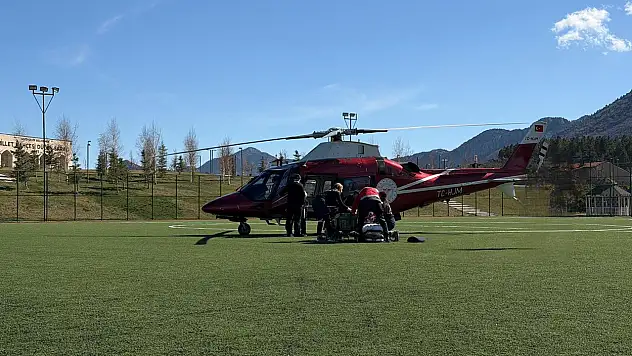 Konya'da kalp krizi geçiren hastanın imdadına hava ambulansı yetişti