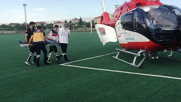 Konya'da kalp krizi geçiren hasta hava ambulansla nakledildi
