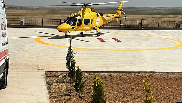 Konya'da kalp krizi geçiren hasta için hava ambulansı havalandı