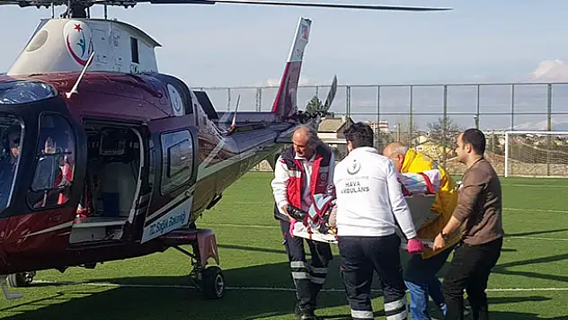 Konya'da kalp krizi geçiren hastaya hava ambulansı
