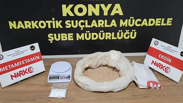 Konya'da kamyondaki mobilyaların arasından uyuşturucu çıktı
