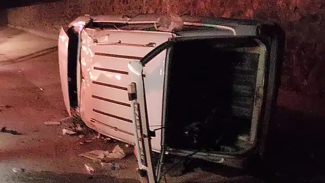 Konya'da kara yoluna çıkan domuz kazaya sebep oldu: 1 yaralı

