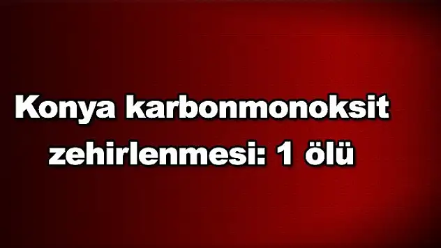 Konya'da karbonmonoksit zehirlenmesi: 1 ölü