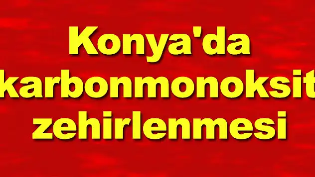 Konya'da karbonmonoksit zehirlenmesi