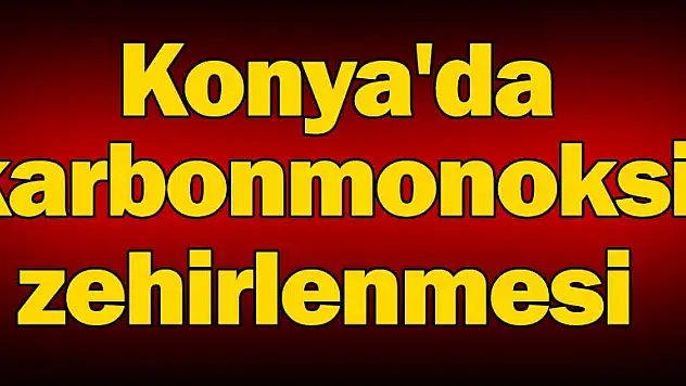 Konya'da karbonmonoksit zehirlenmesi