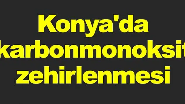 Konya'da karbonmonoksit zehirlenmesi