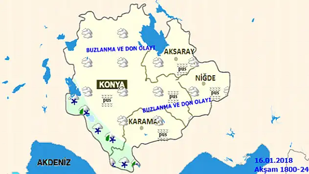 Konya'da karla karışık yağmur bekleniyor!