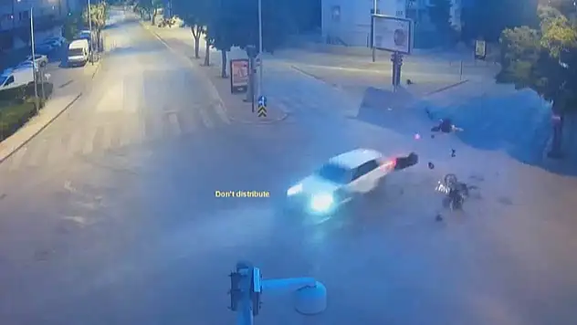 Konya'da kırmızı ışık ihlaliyle gelen kaza kamerada