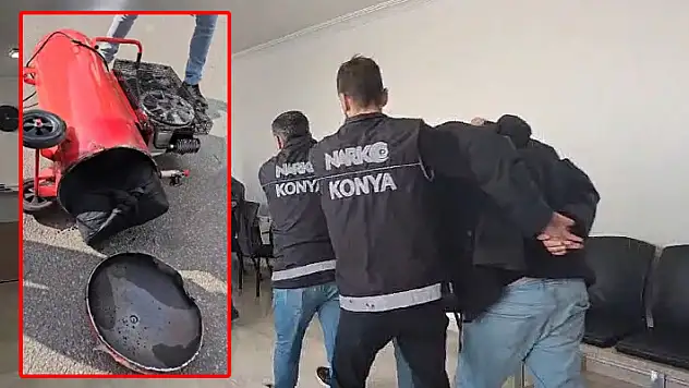 Konya'da kompresöre gizlenmiş 6 kilo 102 gram metamfetamin ele geçirildi