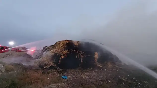 Konya'da kopan elektrik teli 20 bin saman balyasını yaktı!