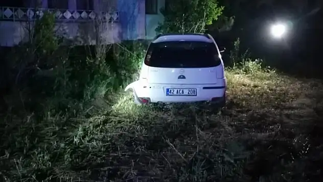 Konya'da köpeğe çarpan otomobil bir evin bahçesine savruldu: 1 yaralı
