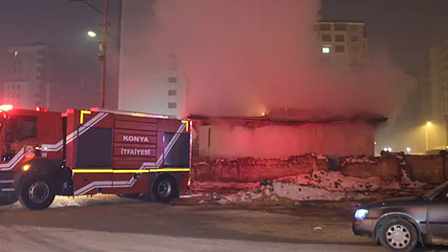 Konya'da kullanılmayan evde yangın