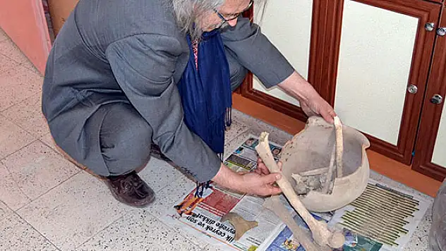 Konya'da küp içerisinden kemik parçaları çıktı
