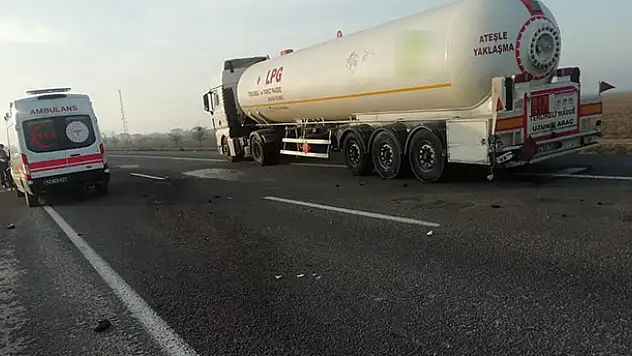Konya'da LPG tankeri ile otomobil çarpıştı: 4 yaralı