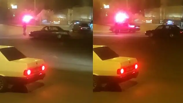 Konya'da meşaleli drift terörü kamerada
