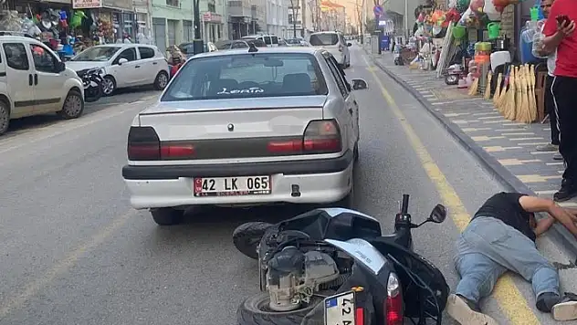 Konya'da motosiklet otomobile çarptı: 1 yaralı
