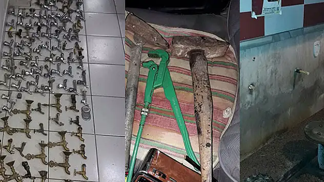 Konya'da musluk hırsızlığı şüphelisi yakalandı