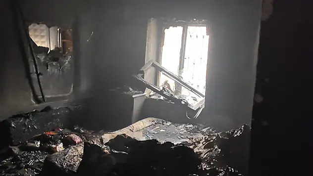 Konya'da müstakil ev çıkan yangında kül oldu