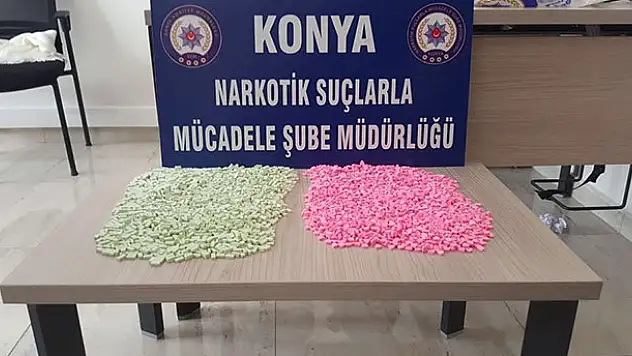 Konya'da narkotik polisi 7 bin extacy hap ele geçirdi