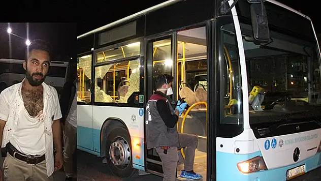 Konya'da 'Otobüse yavaş bindin' kavgası