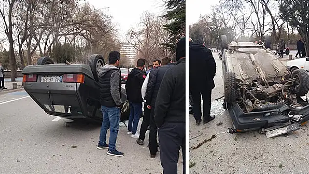 Konya'da otomobil ağaca çarparak devrildi: 1 yaralı