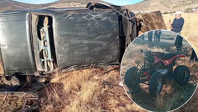 Konya'da otomobil, ATV'ye çarpıp takla attı: 2 yaralı
