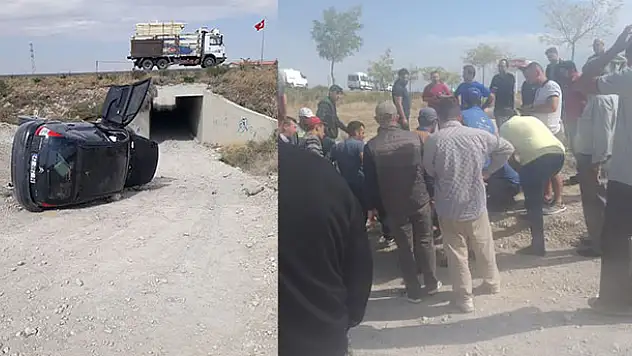 Konya'da otomobil devrildi: 2 yaralı