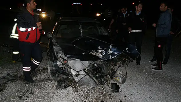 Konya'da otomobil devrildi