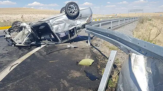 Konya'da otomobil takla attı: 1 ölü, 7 yaralı