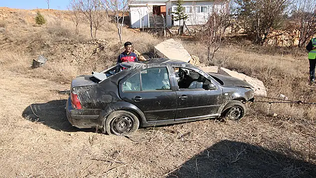 Konya'da otomobil takla attı : 1 yaralı