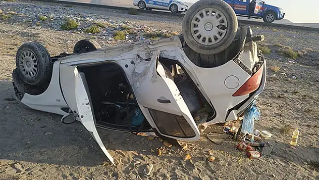 Konya'da otomobil takla attı: 2 kişi ölümden döndü