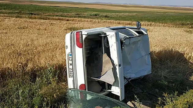 Konya'da otomobil takla attı: 3 yaralı