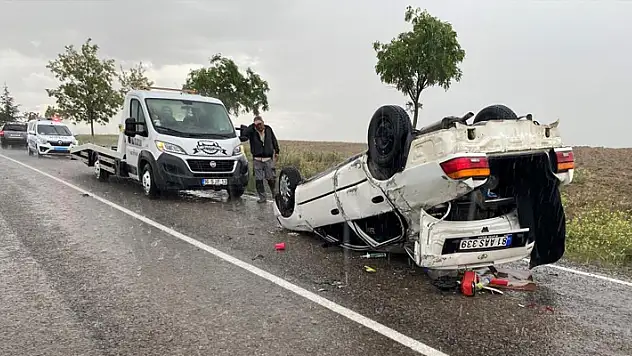 Konya'da otomobil takla attı: 3 yaralı
