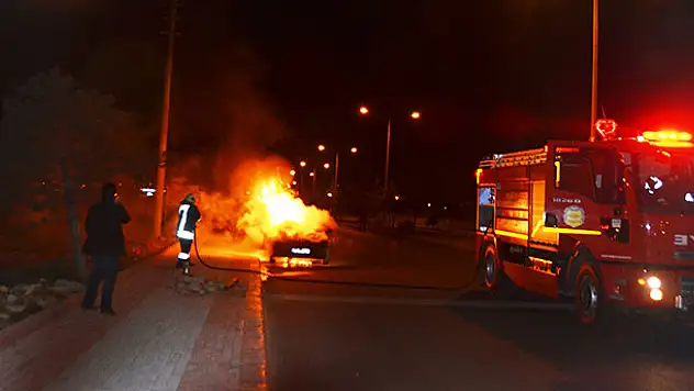Konya'da otomobil yangını