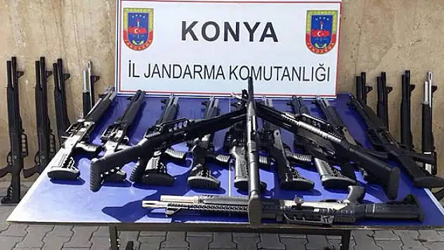 Konya'da otomobilden yasa dışı üretilen tüfekler çıktı