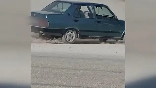 Konya'da otomobille drift atan sürücüye 9 bin lira ceza kesildi


